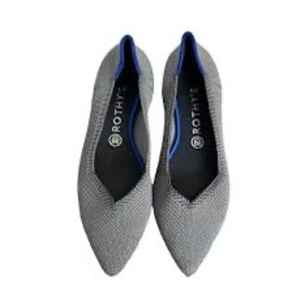 Rothy's‎ The Point Womens V Shape Gray Tweed Ballet Flats Missing Insole Size 9 - Picture 2 of 6